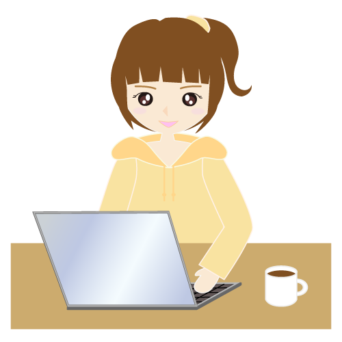 イラスト 自宅でパソコン操作する男女を配布 駆け出しwebデザイナーの素材作成ブログ
