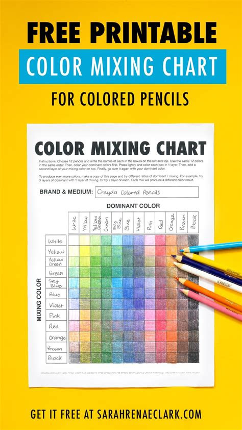 Scroll to the bottom of . free color mixing chart 2 sarah renae clark coloring book artist