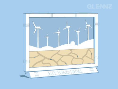 Ant Wind Farm - Now Voting.   Watch illustration video  Visit Glennz Tees  | Twitter  | Facebook  | Flickr   | Behance  | Dribbble