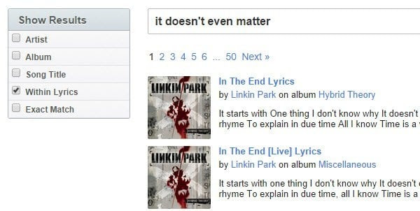 in the end lyrics