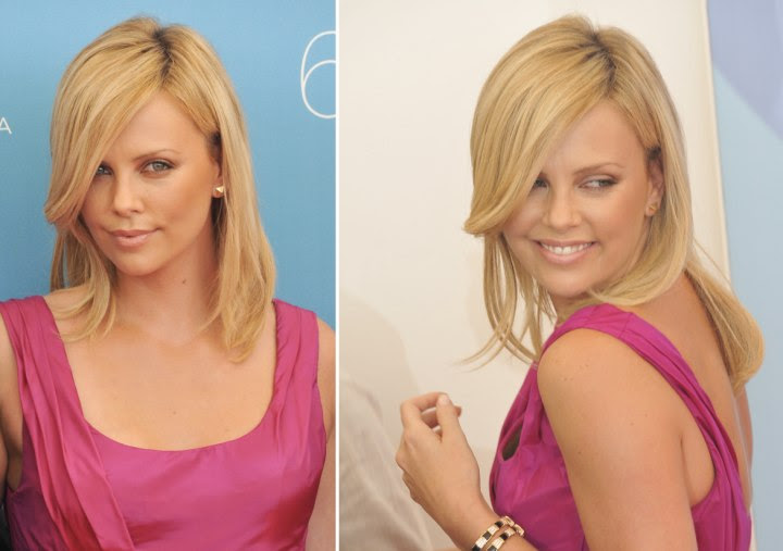 charlize theron long hair