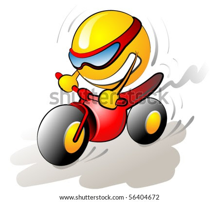 Riding A Bike. smile icon riding a bike