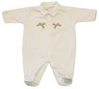 JACADI Unisex Avoine Natural Collared Sleepsuit Age: 6 Months $42 NWT