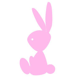 無料イラスト素材 ウサギのシルエット ピンク A42