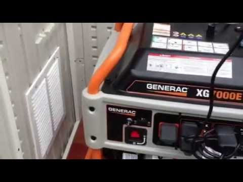 Generac 7000 XG series enclosed in a Suncast shed - YouTube