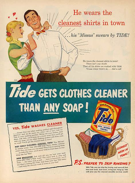 The main advantage of using a biological detergent is that it . Tide Detergent ad, 1950s | Explore bayswater97's photos on