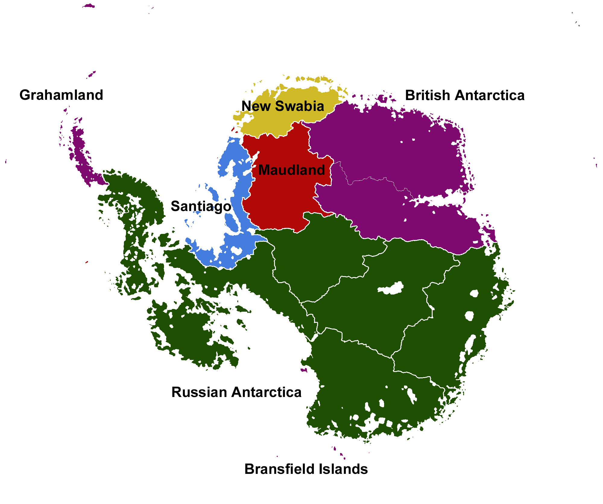 World Map 1914 Colonies. A map of Antarctica in 1914