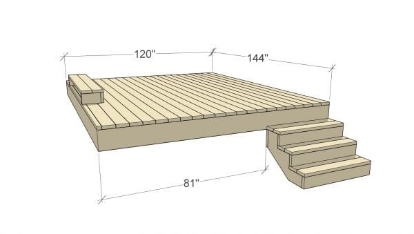 How to Build Space-Saving Deck Benches and Tables (that don't take up any square footage of your deck) | Free building plan and video tutorial at Remodelaholic.com
