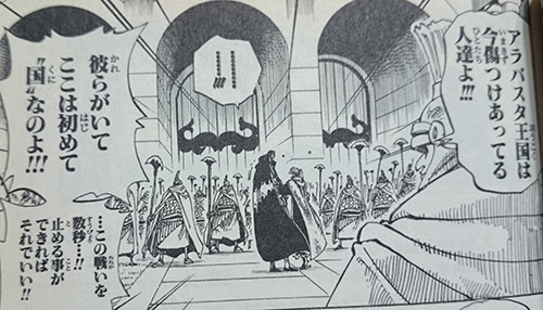 ここがアラバスタじゃないもんね アラバスタ王国は今傷つけあってる人達よ 彼らがいてここは初めて 国 なのよ 名言集 ワンピース 魂