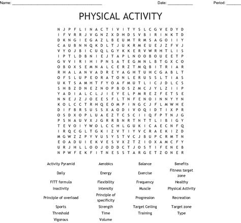 Working with a pencil and paper is one of the most satisfying ways to solve puzzles. physical activity word search wordmint