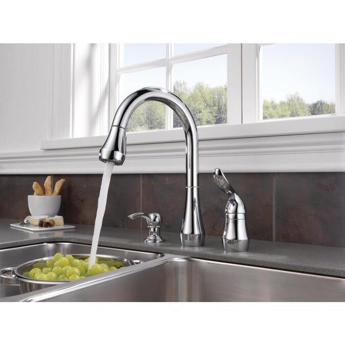 Peerless Apex Chrome 1-Handle Deck Mount Pull-Down Residential Kitchen