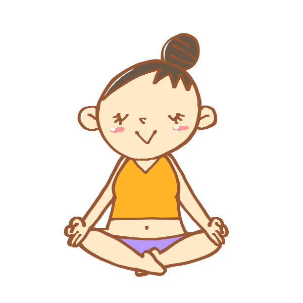 あぐらをかいて胸の前で手を合わせたポーズのイラスト かわいいフリー素材が無料のイラストレイン