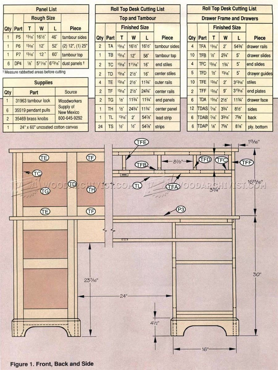 Roll Top Desk Plans â¢ WoodArchivist