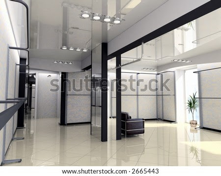 Modern Shop Interior Design (Computer-Generated Image) Stock Photo ...