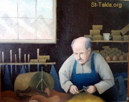 St-Takla.org Image: A shoemaker صورة في موقع الأنبا تكلا: صانع أحذية