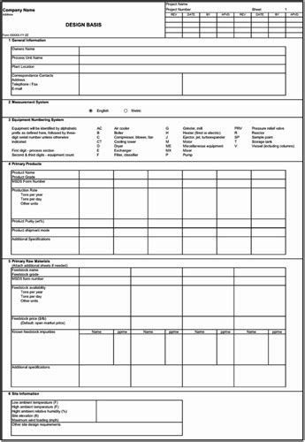 Appendix G: Equipment Specification (Data) Sheets