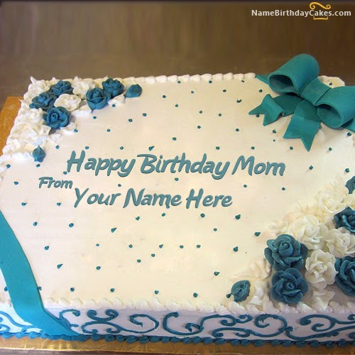 Birthday cake for Mom with Mother's Wishes and Messages ...