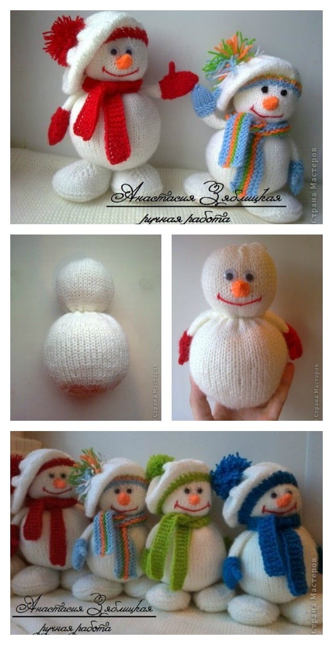 Knitting Snowman Free Pattern