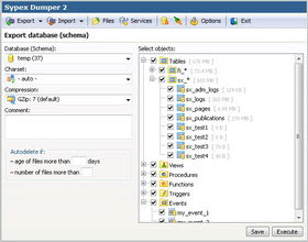 Export database