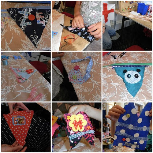 Bunting making with the Seaside Sisters
