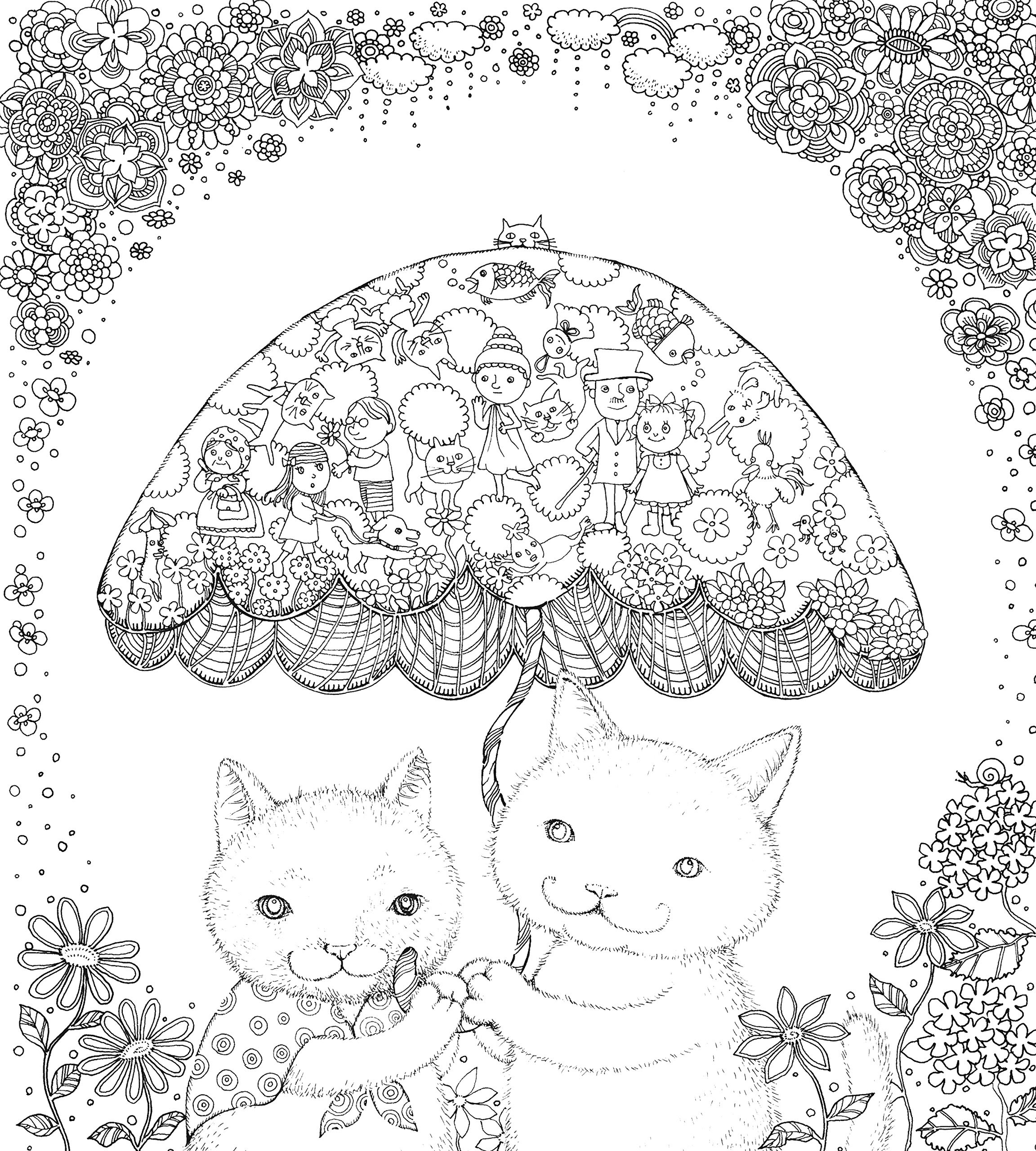 ぬり絵book ネコと仲間たちの不思議な世界 大人の塗り絵 おすすめ