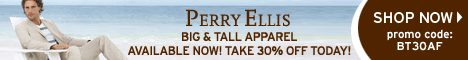 PERRY ELLIS 468x60 Big & Tall Apparel 30% Off