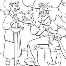 Wendy And Captain Hook Coloring Pages Hellokids Com