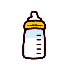 哺乳瓶のイラスト 4カット イラストくん