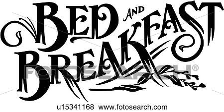 Clip Art of , bed, breakfast, business sign, business signs, lettering ...