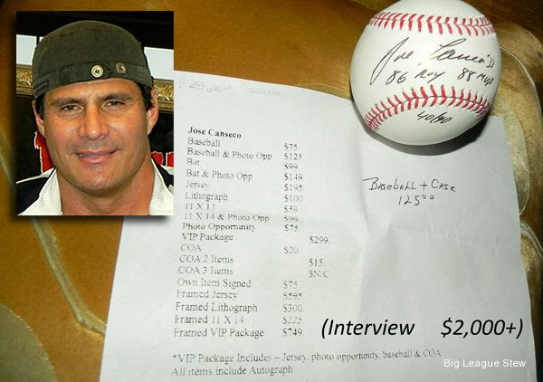 Jose Canseco demands $2,000 for ?Answer Man? interview