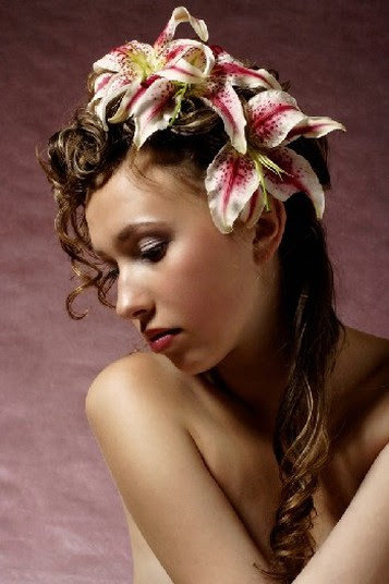 updo hairstyles with flowers