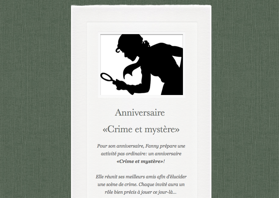 Anniversaire Crime Et Mystere Scenario Pour Une Fete D Enfant Banlieusardises