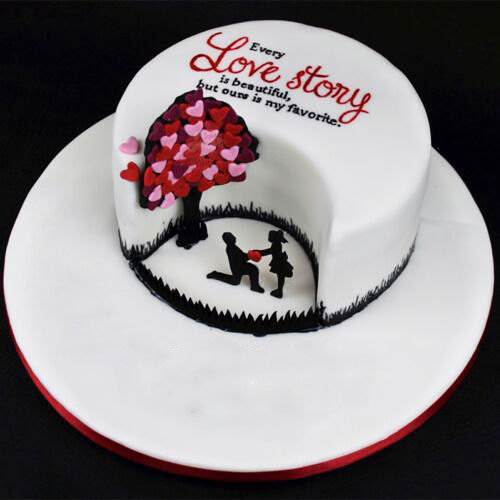 Hearts Tree Anniversary Cake Fondant Cakes Wedding Anniversary