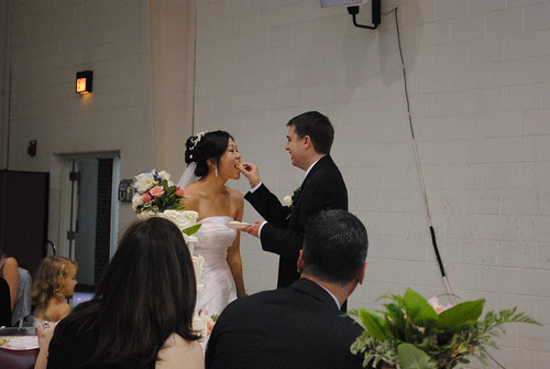 Feeding each other cake