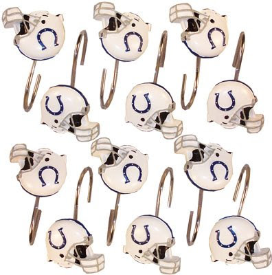 Indianapolis Colts Set 12 Bathroom Shower Curtain Hooks