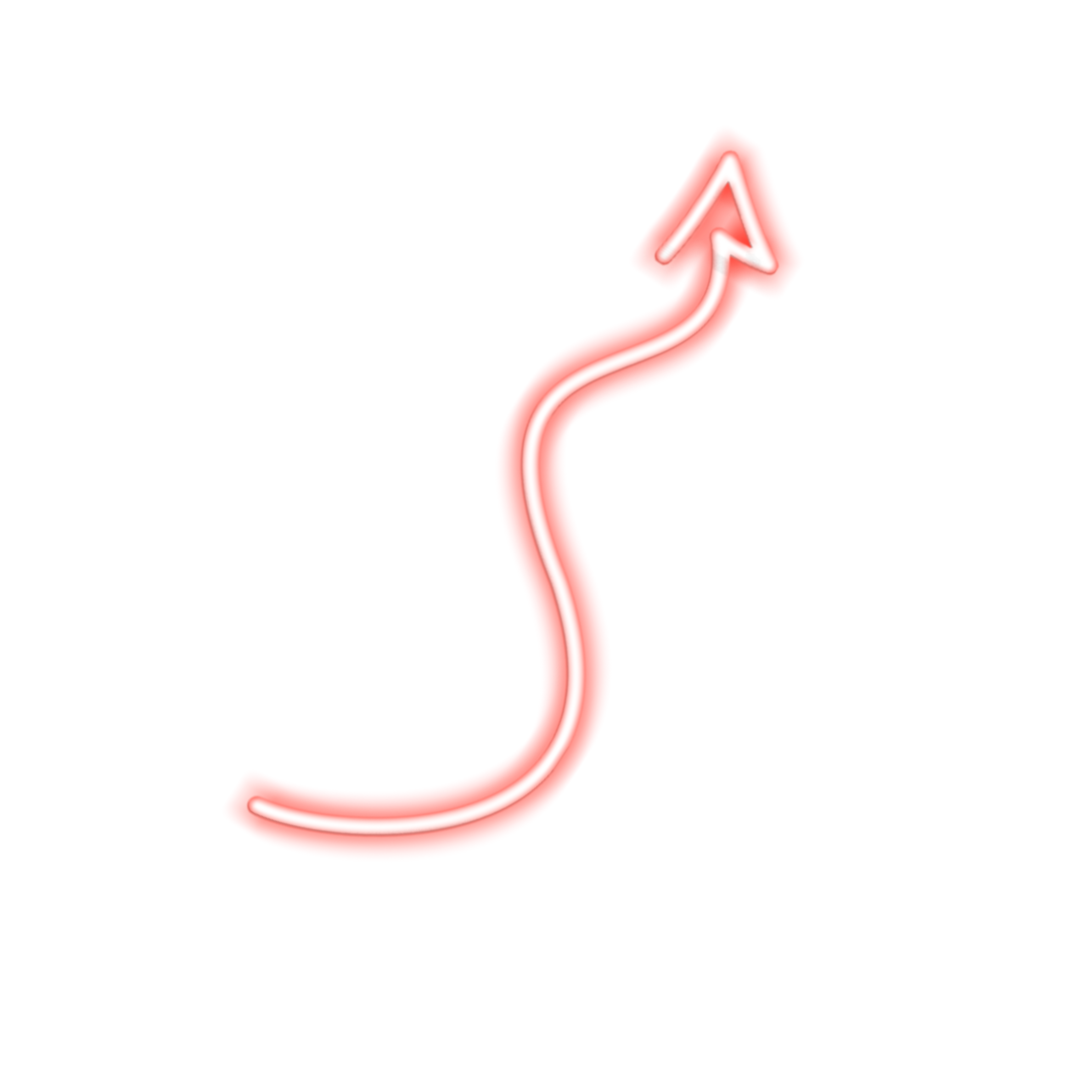 devil deviltail tail neon red triangle line curve glow...