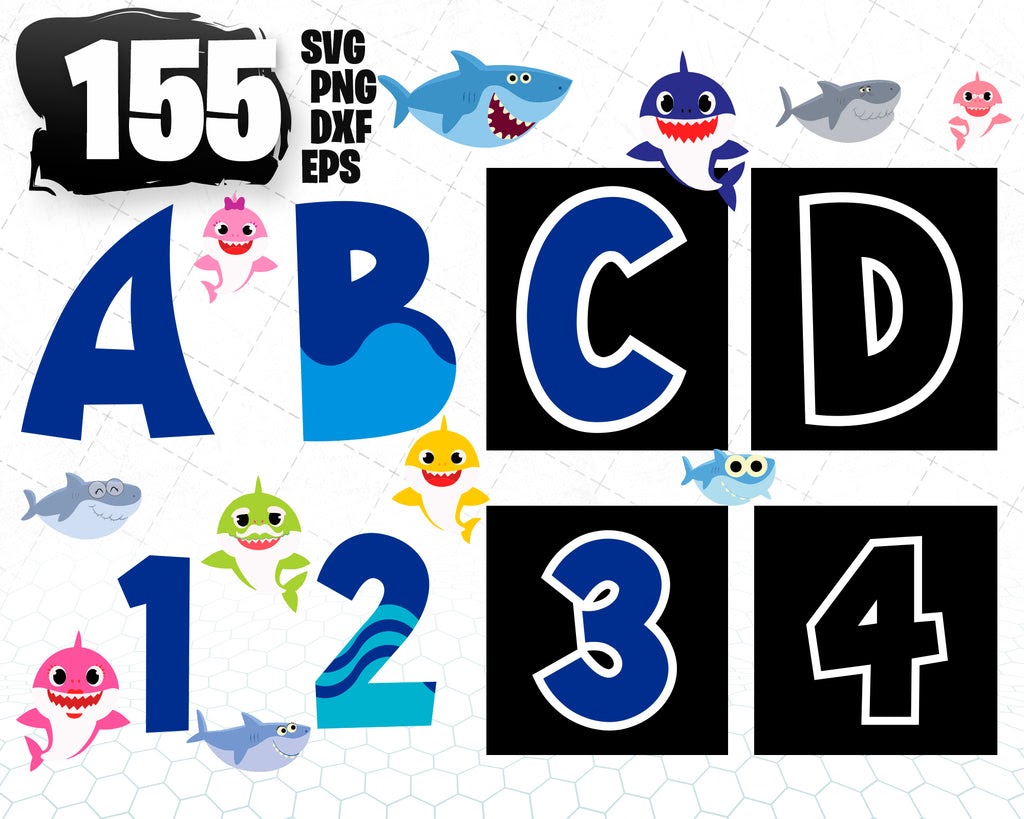 Download 226 Baby Shark Letters Svg SVG PNG EPS DXF File for Cricut, Silhouette and Other Machine