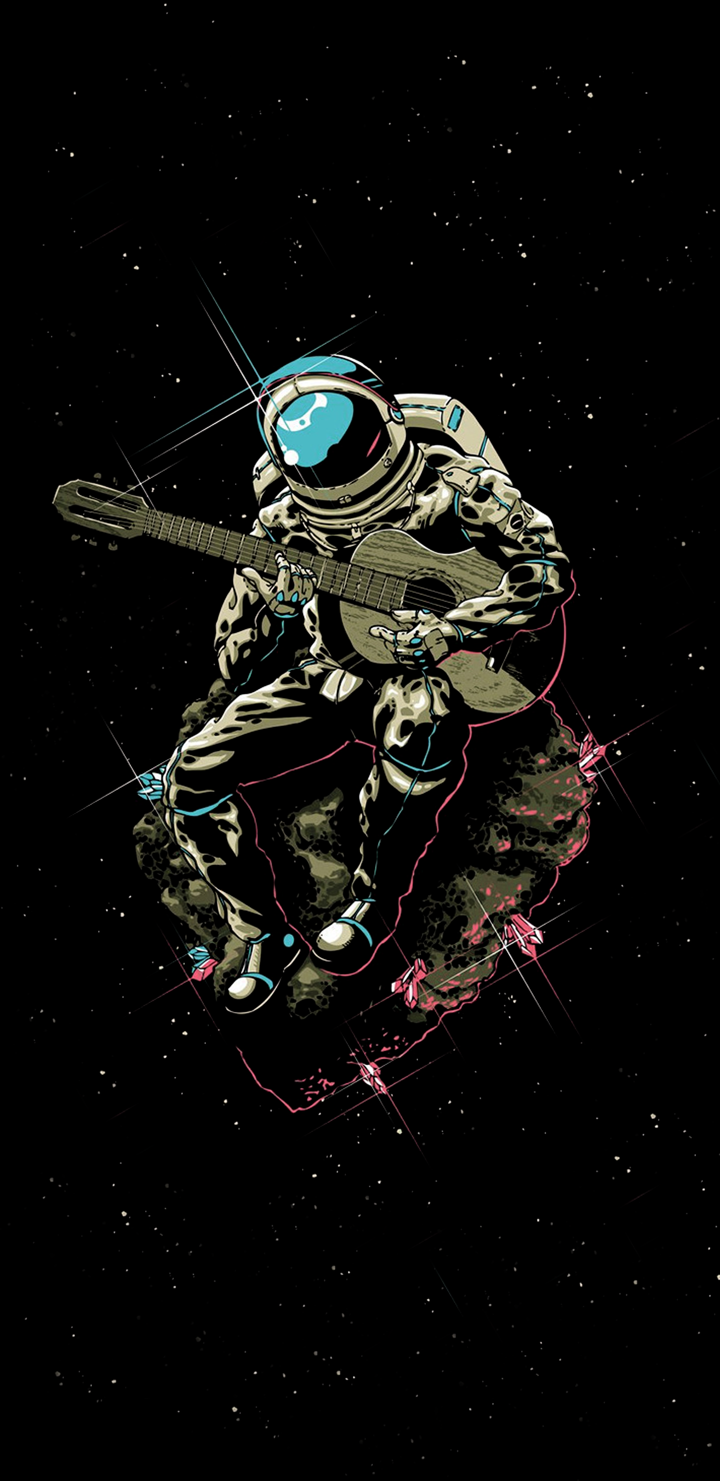 Astronaut Playing The Guitar 1440x2960 S8 Wallpaper