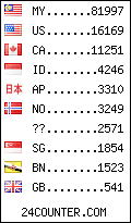 visitors by country counter