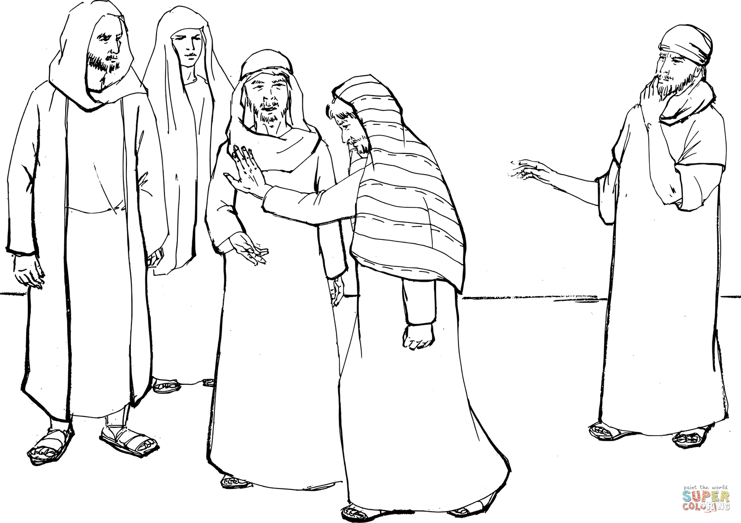 Peter Denies Jesus the Third Time coloring page | Free ...