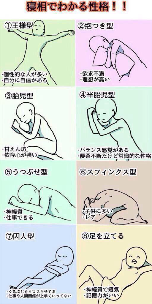 画像あり 8種類の寝方で分かる性格診断キター ー Netgeek