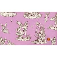 Michael Miller 'Flower Fairies' Purple Toile Cotton Fabric - 2yds 29in