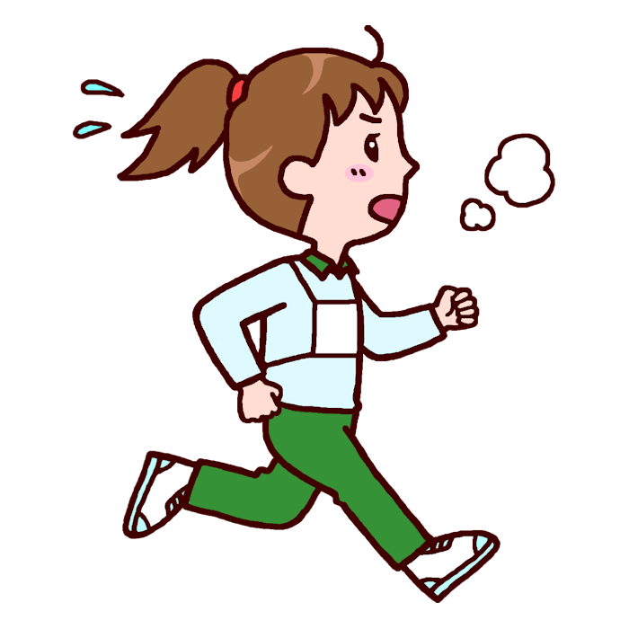 女子 カラー マラソン大会の無料イラスト 冬の季節 行事 学校素材