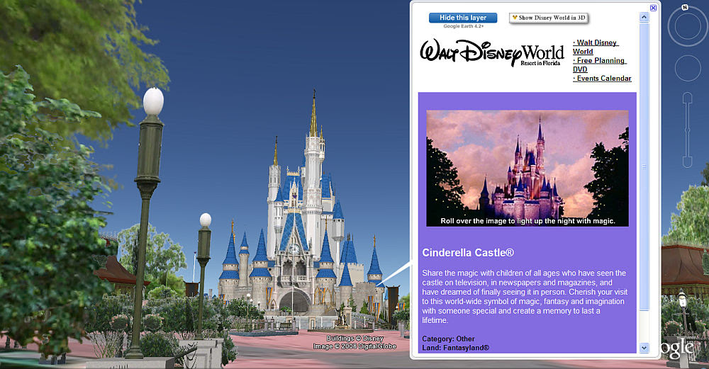 Disney land on Google Earth