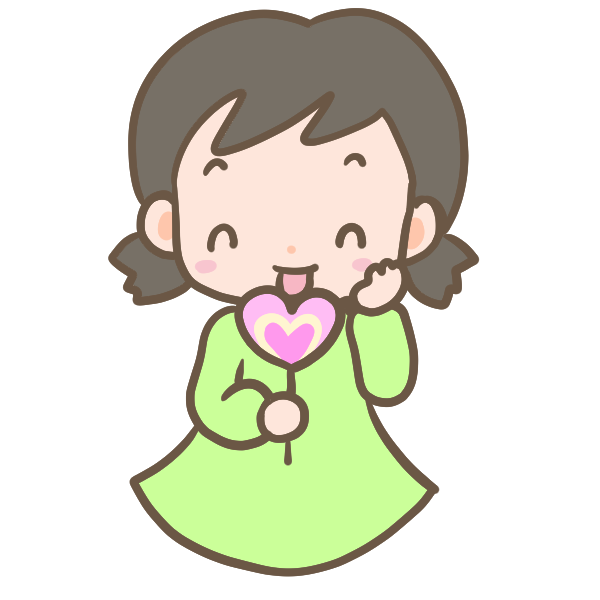 キャンディを食べる女の子のイラスト かわいいフリー素材が無料のイラストレイン