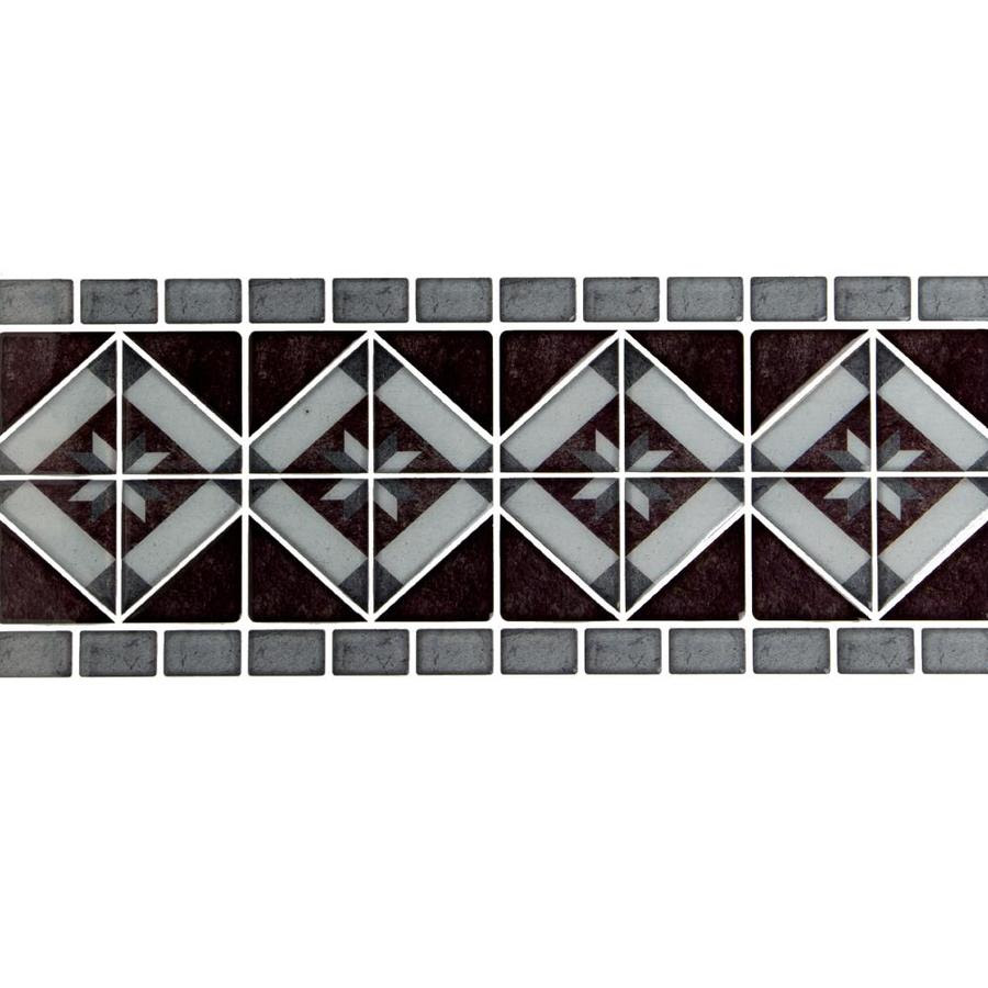 Truu Design Truu Design Self Adhesive Peel And Stick Diamond Graphic Border Wall Tiles 9 8 X 12 5 In Grey 6 In The Wall Decals Department At Lowes Com