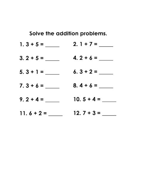  printable addition worksheets for kids