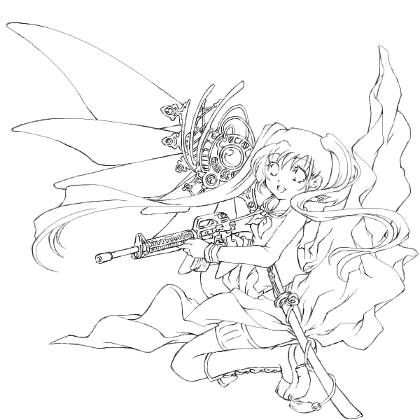 天藻屋ゆとりさんのイラストレーション 線画 塗り絵イラストコンテスト09