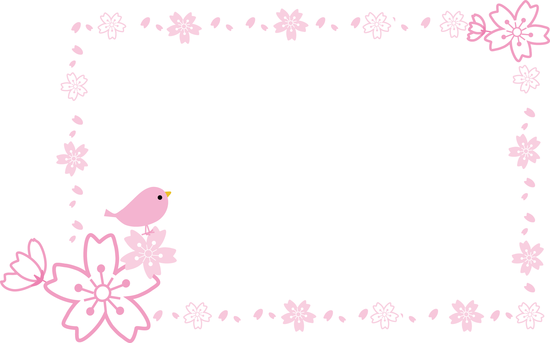 飾り枠 ライン 無料イラスト素材 桜