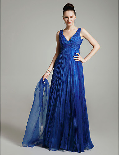 Royal blue plus size evening dresses